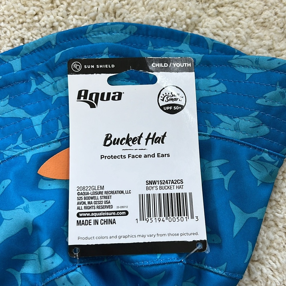 NWT Aqua Smart Sun Shark Bucket Hat - Picture 4 of 8
